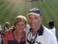 Julie and Joe attend a Braves' game.  Photos provided.