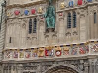 MYSTERY PHOTO: Classic building sports colorful shields