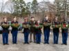 Participating in the ceremony was the Grayson High School U.S. Army JROTC Cadets, led by Senior Army Instructor and Colonel U.S. Army (retired) Al Fracker at Gwinnett Memorial Park. From left are Gustavo Martinez, Isabella Stewart, Ure Njoku-Obi, Colonel Al Fracker, Lena Lu, Gavin Martinez, Roman Frazier, and Benjamin Walkes. (Photo by Angela Fracker Photography.)